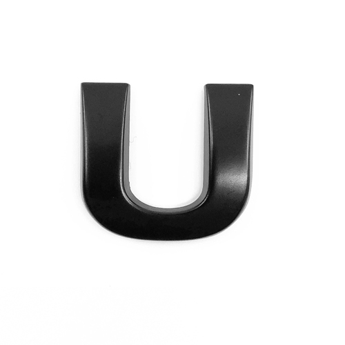 Matte Black Letter 'U'